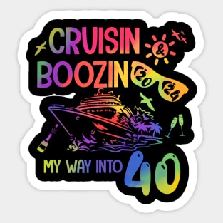 Custom 40th Birthday Cruise Gift For Men Women Sticker
